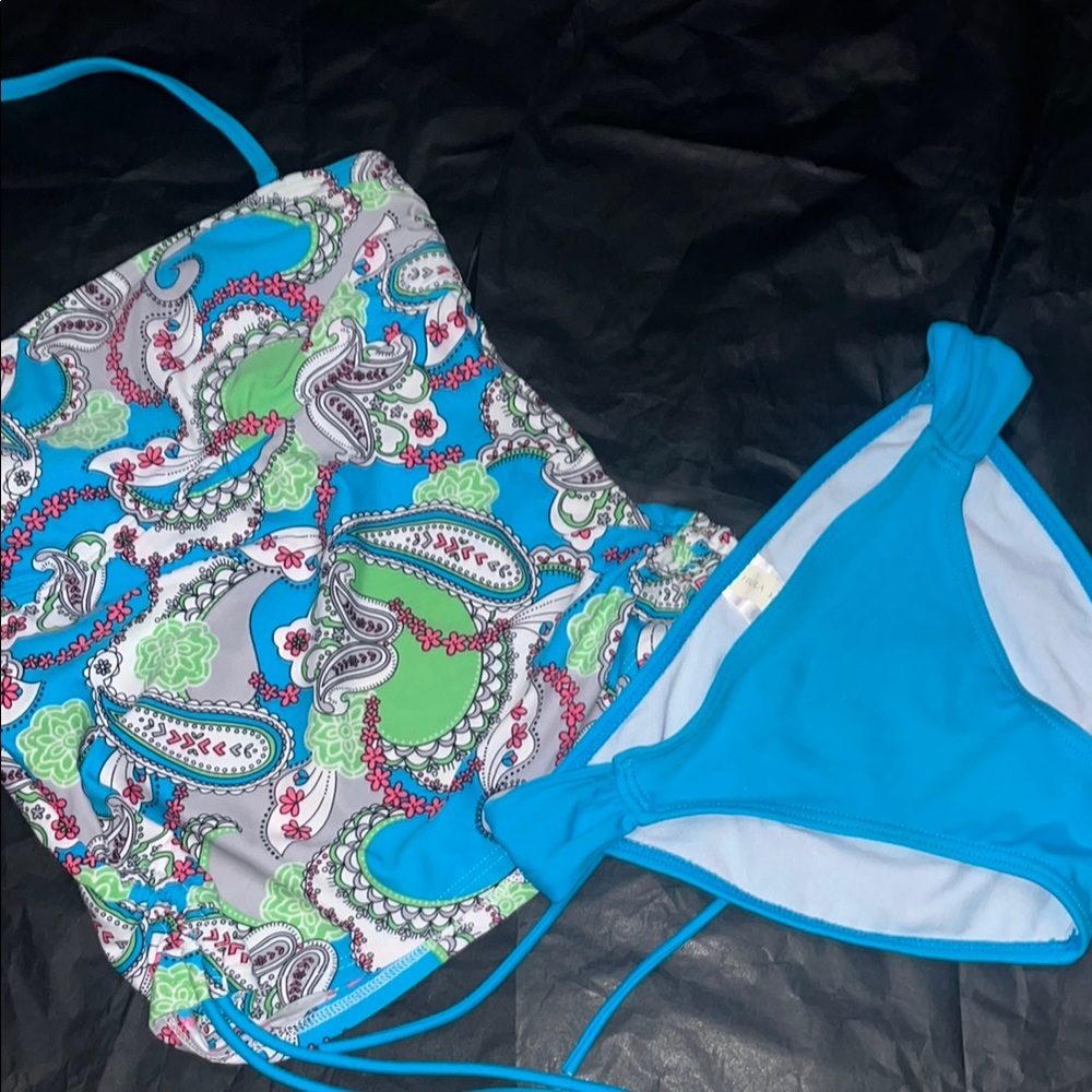 Hula Honey Blue and Green Paisley Bikini